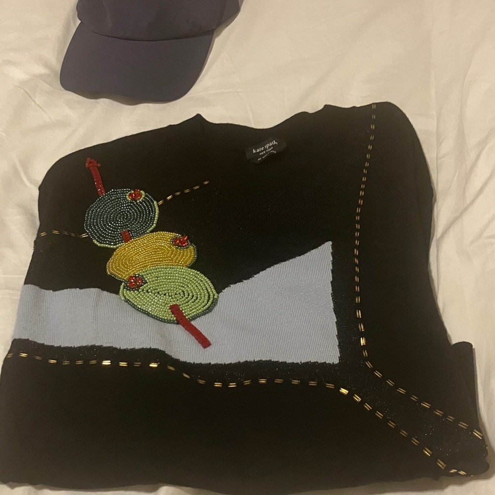 Black Beaded Women's Sweater